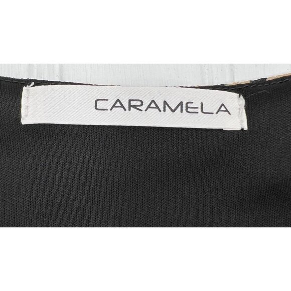 Caramela Leopard Print V-Neck Sheer High-Low Blouse Women's size Medium - Picture 2 of 8